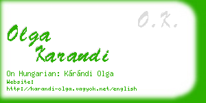 olga karandi business card